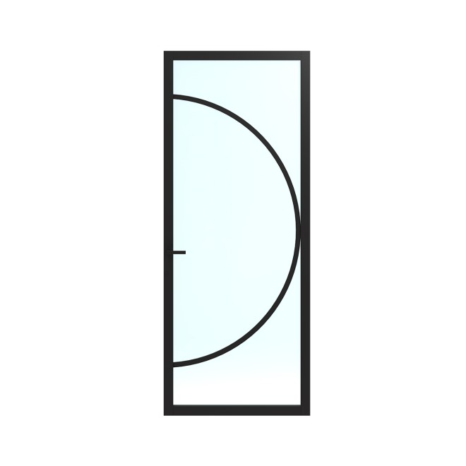 Binnendeur Skantrae SSL 14513 Blank Glas Zwart Gelakt